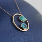 گردنبند طلا فيروزه دخترانه